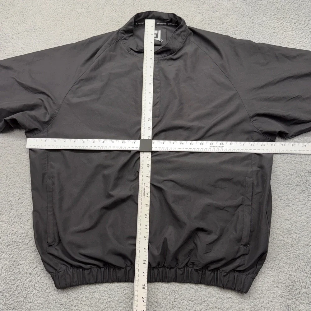 FootJoy‎ 1003495 Mens Large Black Snap Mock Neck Raglan Golf Windbreaker Jacket